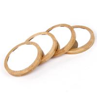 Espejo cosmético de madera redondo portátil, espejo de maquillaje portátil para estudiantes, espejo pequeño de princesa, 1 unidad - details 2