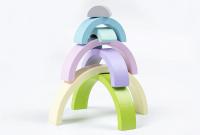 Juguete de madera Montessori para niños, bloques de construcción de arcoíris, juego de equilibrio de apilado creativo - details 21