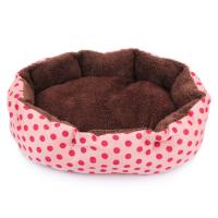 Cama de Mascotas Suave con Estampado de Puntos Almohada Redonda para Gatos, Cachorros, Perros Pequeños Suministros Cálidos para Mascotas - details 6