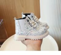 Kids Ankle Boots Fashion Versatile Girls' Patent Leather Short Boots with Love Sequins Children Princess Boots with Side Zipper - details 5