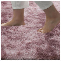 Luxurious Bed Side Plush Carpets Tie-Dyed Pink Soft Modern Bedroom Rug for Nursery Room Home Decor - details 0