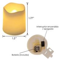 Vela LED sin llama para decoración de Halloween y Navidad, luz de té blanca cálida, deseos creativos, 24 piezas por juego - details 2
