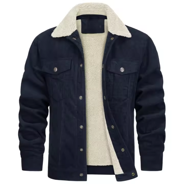 Chaqueta casual de lana con solapa de manga larga para hombre, nuevo estilo - 1
