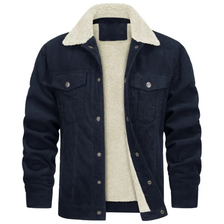 Chaqueta casual de lana con solapa de manga larga para hombre, nuevo estilo - 1