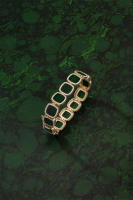 ΑΡМ Pulsera de aleación amarilla de oro de 18 quilates, brazalete de malaquita, circonita cúbica blanca, antideslustre y antialérgico - details 2