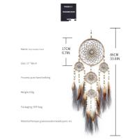 62Ce elegante Dreamcatchers Decoración colgante pared con hierba Pampas y cuentas madera - details 3