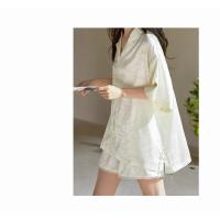 Nuevas Pijamas de Verano para Mujer Estilo de Seda Helada, Manga Corta, Ropa de Casa Holgada, Sensación de Alta Gama, Pijamas de Dos Piezas para Exteriores - details 0