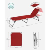 Silla de Senderismo Tumbona Reclinable Plegable, Ligera, 55 x 193 x 31 cm, Carga 150 kg - details 11