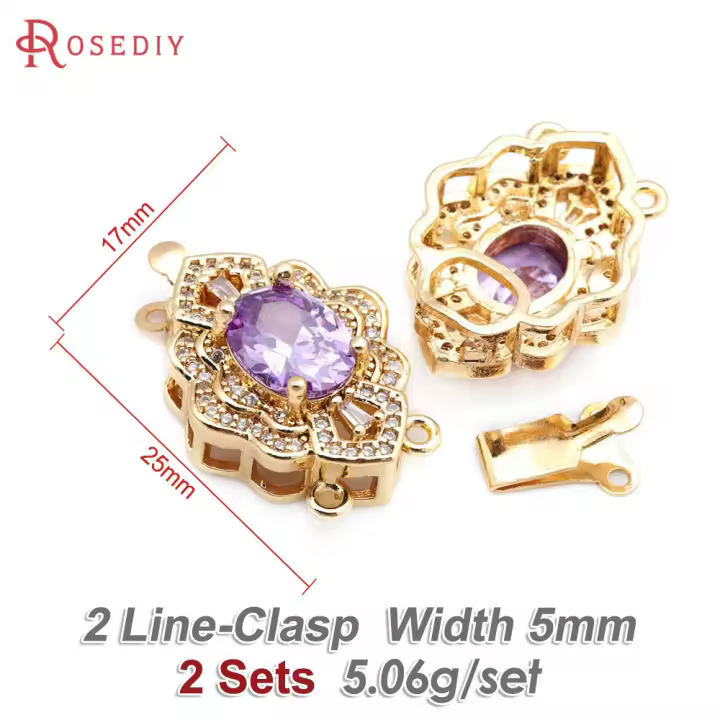 Collares de Brass de Oro 18K y Circonio Pares de Alta Calidad Accesorios de Joyería DIY para Mujeres - 1