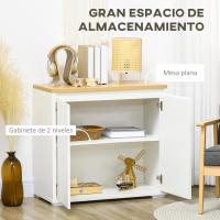 Almacenamiento Mueble Auxiliar 3 Puertas Estantes Ajustables Comedor Entrada 120x37x75 cm Blanco - details 12