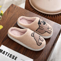 Pantuflas De Algodón Grueso Con Bordado De Calavera Negra Para Halloween Para Hombres Y Mujeres Antideslizantes Y Cálidas Para Uso Doméstico - details 1