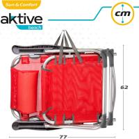 Silla de Almacenamiento Multicolor con Rayas 5 Posiciones, Soporte de 110kg, Antivuelco, Soporte de Almohada, Asa de Hombro, Respaldo Reclinable - details 14