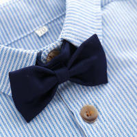Conjunto para niños, cárdigan de manga larga a rayas a la moda para primavera y otoño, ropa Formal para niño con flores, monos, conjunto de dos piezas - details 4