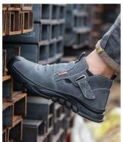 Zapatos de trabajo de seguridad de gamuza de vaca de cuero genuino para hombres, zapatos de soldadura antiestáticos con cabeza compuesta, botas indestructibles - details 5