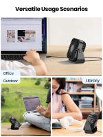 Ventilador portátil USB con 3 velocidades, ventilación giratorios de 360 °,para dormitorio, estudio y uso en la oficina - details 7