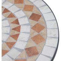 Mesa de Jardín Mesa Mosaico Cerámica y Redonda Mesita de Café para Terraza Balcón Φ60x71cm - details 6