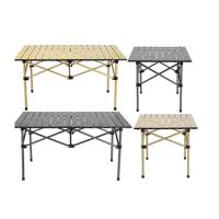 Mesa plegable de exterior con bolsillo de malla, mesa metálica portátil para viajar, adecuada para camping, pesca, etc. - details 7