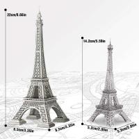 Piececool-rompecabezas 3D de Metal DIY, Torre Eiffel, 8,66 pulgadas, kits de modelos de ensamblaje, rompecabezas de juguete, regalos de cumpleaños para adultos y adolescentes - details 2