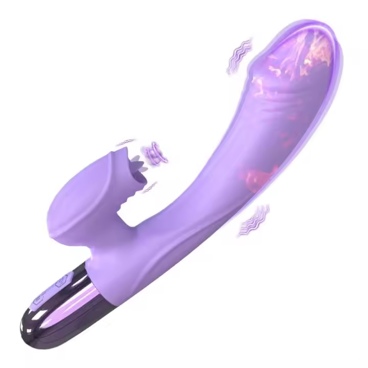 Leten Lengua de Lick Dildo Potente Estimulador de Clítoris y G-Spot Masajeador Vaginal - 1