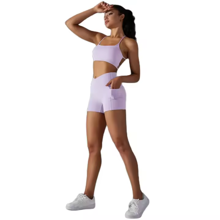 Conjuntos de Yoga Top Corto de Deportiva con Espalda Bonita Ropa Deportiva para Mujeres - 1