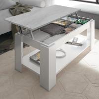 Mesa Centro con Revistero Elegante Acabado en Blanco Artik Medidas: 102 cm (Largo) x 43/54 cm (Alto) x 50 cm (Fondo) - details 30