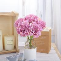 Flores artificiales de peonía, Decoración de mesa de seda para el hogar, flores falsas decorativas, arreglo Floral de boda simulado, 5 cabezas - details 6