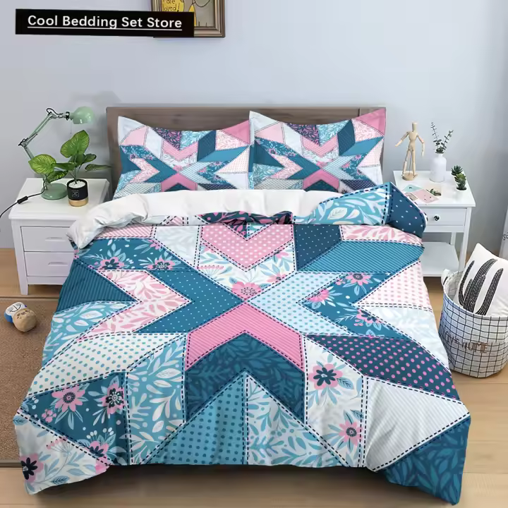 Juego de Ropa de Cama Boho Floral Cubierta de Edredón Mandala Rey y Reina - 1