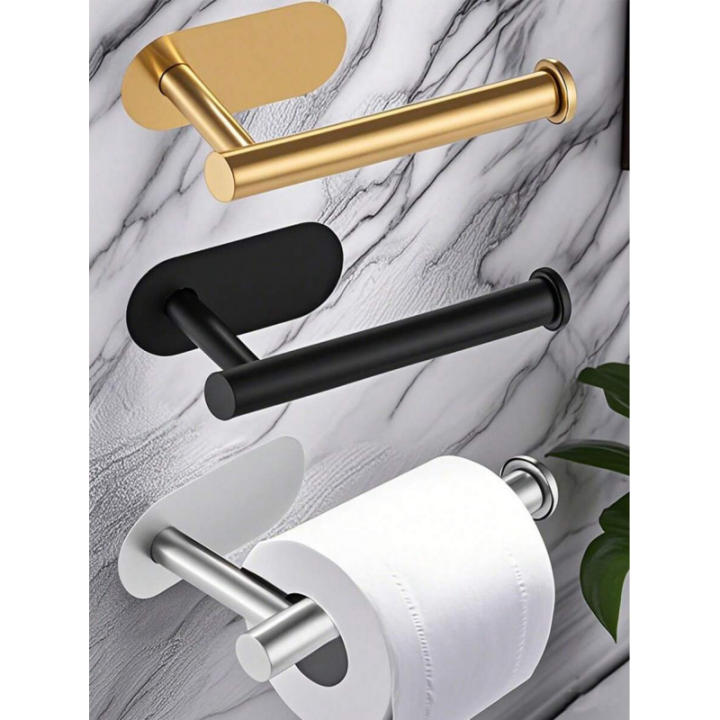Soporte de Papel Higiénico de Acero Inoxidable Montado en la Pared, Dispensador de Rollo, Sin Necesidad de Perforación, Soporte Autoadhesivo para Rollos de Papel, Soporte para Toallas de Papel