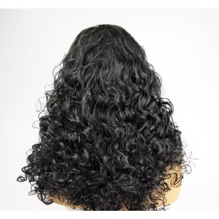 Peluca Cómoda y Transpirable Ajustable Estilo de Cabello Largo y Rizado a la Moda Europea y Americana Divisible en Flequillo Venta Rápida Tocado Africano Pequeño Imprescindible para Viajar - 1