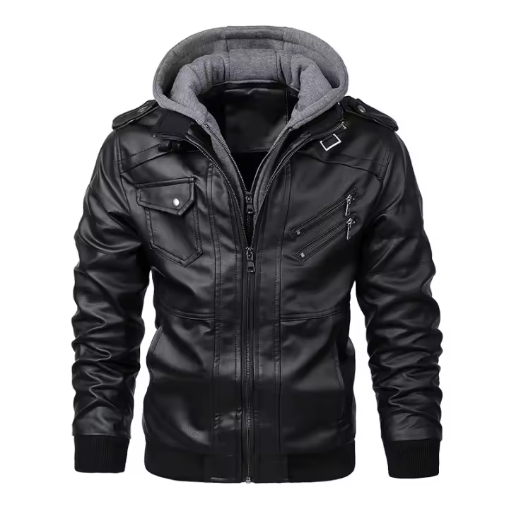 Nuevas chaquetas de cuero para hombre, chaqueta informal de otoño para motocicleta, abrigos de cuero para motorista, ropa de marca. - 1