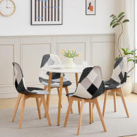 Sillas de retales de estilo nórdico para el hogar, silla de comedor de estilo minimalista moderno, con respaldo, para ordenador, muebles de aprendizaje, 4 piezas - details 7