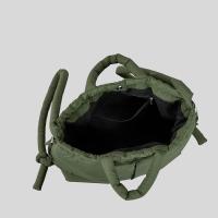 Bolso de hombro acolchado para mujer, mochila informal de nailon suave, bolso Simple de gran capacidad con cordón - details 5