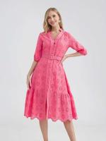 Marwin-Vestido de algodón con agujeros para mujer, Vestido informal de cintura alta con volantes y cuello en V, con volantes - details 33