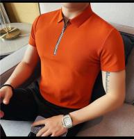 Polo de manga corta bordado de malla transpirable de verano para hombre, camiseta informal de negocios con solapa y media cremallera, - details 39