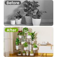 8 Niveles 131cm Estante para Plantas de Madera y Metal Estante de Esquina para Múltiples Macetas Soporte para Plantas Interior Adecuado para Exterior, Balcón, Sala, Oficina, Negro - details 29