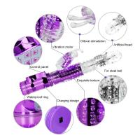 Consolador telescópico punto G conejo vibrador estimulador de clítoris masajeador vaginal juguetes sexuales para mujeres masturbación femenina - details 3