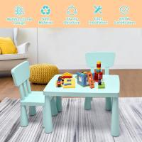 Juego de Mesa y Silla Infantil, Mesa con 2 sillas de plástico para niños, Conjunto de pupitres de Actividades para niños, Set de Mueble Infantil de 3 Piezas, Apto para 1-7 años (Azul) - details 22