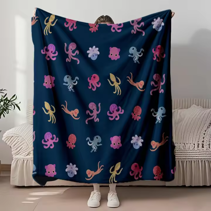 Manta de Viaje de Alta Calidad con Estampado Tropical Suave Flánnel Ecológico con Siluetas de Terrier Irlandés Accesorios de Ropa de Cama Premium - 1
