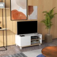 Mueble TV de Salón Moderno con Ruedas Pantalla de Televisión de 42 Pulgadas con 1 Puerta y 2 Estantes de Almacenamiento - details 7