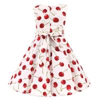 Vestido retro para niña, vestido vintage de princesa de verano sin mangas con lunares de algodón ligero y romántico floral de los años 50 para fiesta y boda Daliy - details 37