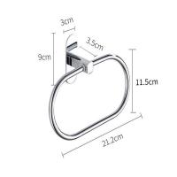 Soporte de anillo de toalla de acero inoxidable, colgador montado en la pared para baño y hogar, perforador gratis - details 3