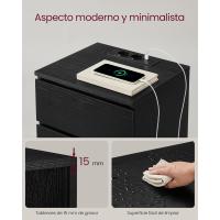 Mesita de Noche Moderna Blanca Nube LET631W14 Estación de Carga, Mesa Auxiliar con 3 Cajones, 2 Tomas AC, 2 Puertos USB - details 26