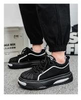 Papá zapatos versátiles casual zapatos deportivos Guochao hombres 2025 nuevos hombres de suela gruesa superficie de cuero aumentando zapatos blancos. - details 21