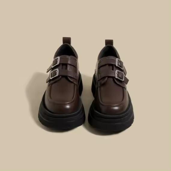 Nuevos mocasines negros de plataforma, zapatos británicos de mujer de la Academia - 1
