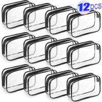 Bolsa transparente de PVC con cremallera para mujer, estuche de maquillaje transparente, organizador de artículos de tocador de viaje, almacenamiento, artículos de tocador para baño, 1/12 Uds. - details 0