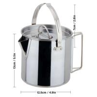 Hervidor de agua para exteriores de 1,2 litros con tapa de acero inoxidable, utilizado para hervir agua, acampar, hacer picnic, hacer senderismo, mochileros, 2025 - details 3