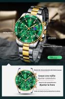 Reloj Nórdico para Hombre Función de Cuarzo Multifunción, Calendario, Fase Lunar, Resistente al Agua, Pulsera de Acero Inoxidable Elegancia para Oficina y Tiempo Libre - details 4