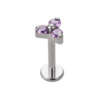1Pc G23 titanium de la Piedra del zircon de triángulo labret stud helix cartílago de la oreja pendientes labio anillo bar joyería piercing del cuerpo - details 11