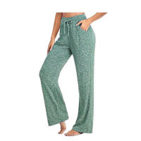Pantalones deportivos de algodón para mujer, pantalones rectos de pierna ancha, cintura elástica con cordón, talla grande, primavera y verano, 5XL, 4XL, - details 6