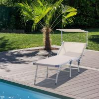 Silla de Terraza de Aluminio Plegable y Reclinable con Toldo Incorporado - details 1